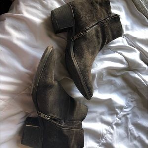 All saints side zip boots suede